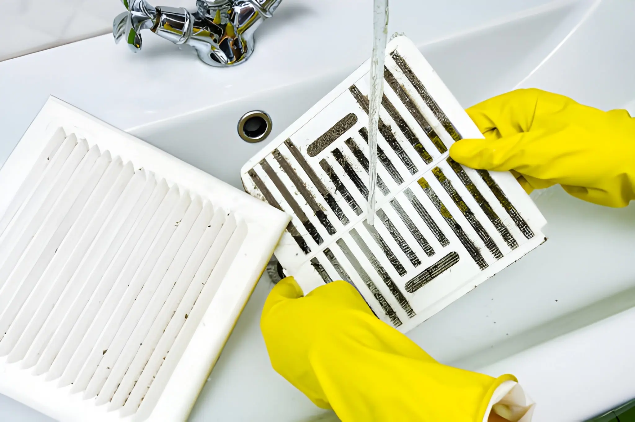 Clean Air Pro technician performing professional mold removal in a Massachusetts home to restore healthy indoor air quality.